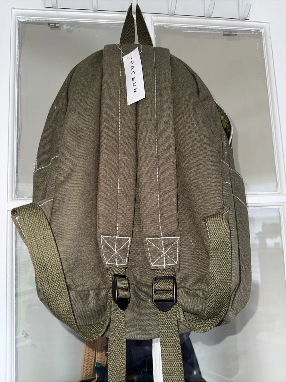 PacSun Olive Canvas Backpack